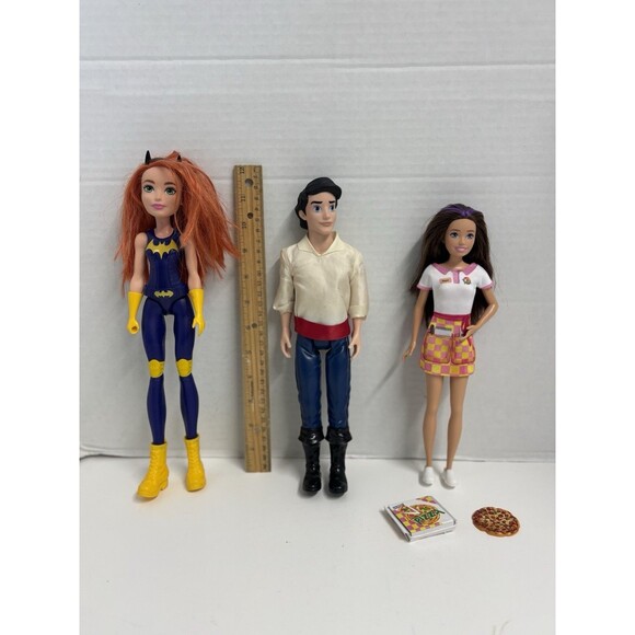 3 Piece Doll Lot Batgirl, Eric Little Mermaid & Skipper Pizzeria Waitress - Picture 4 of 6